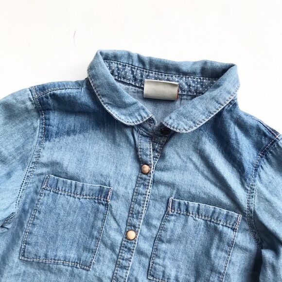 Zara soft denim snap up shirt  EUC 9-12 months - Picture 2 of 5